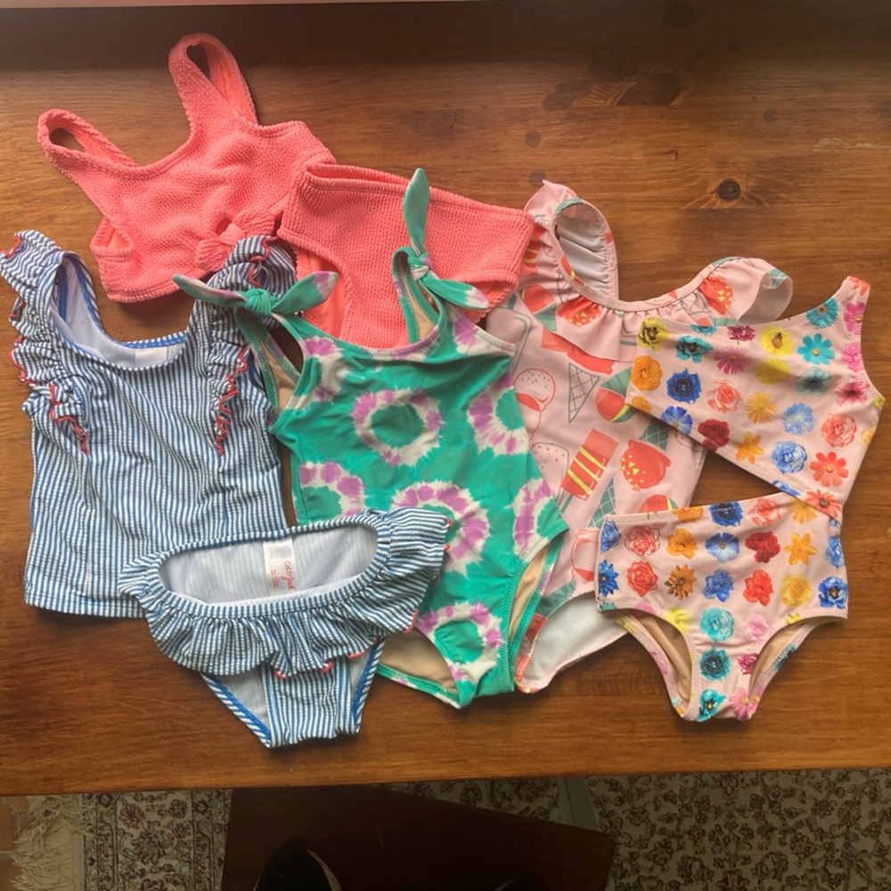 Crewcuts Kids Swim One Piece - Blue, Pink, Green, Multicolor  FIVE SUIT BUNDLE